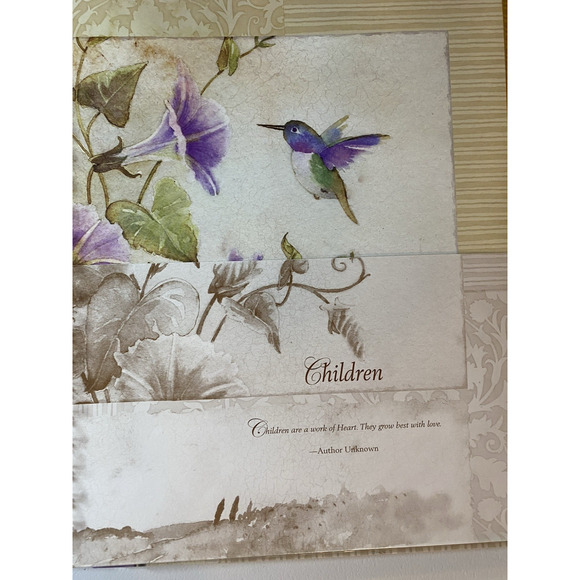 Mothers Memories Journal Keepsake Binder Pockets Acid Free Hummingbird Flowers - Picture 11 of 16